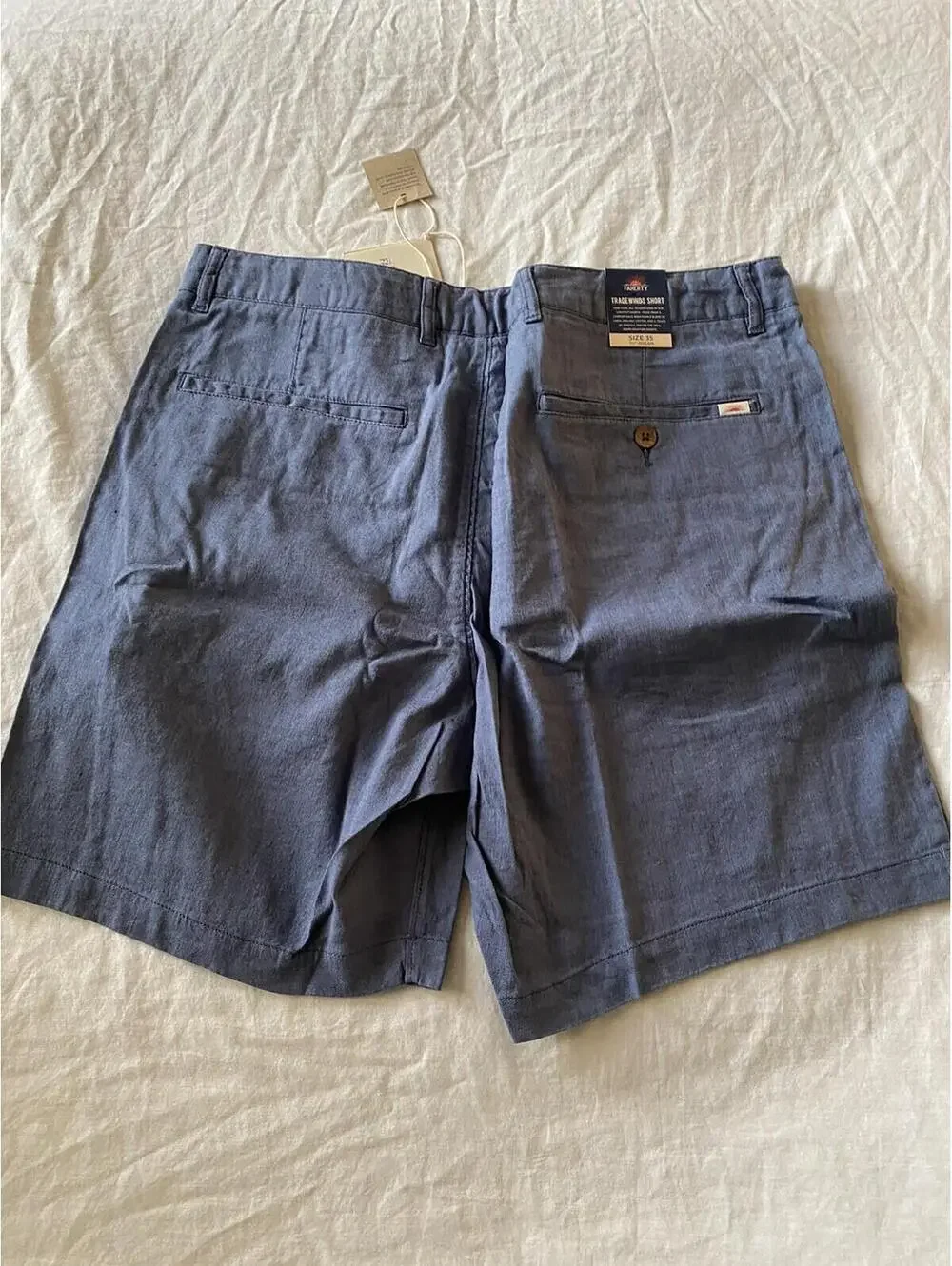 faherty mens tradewinds short 7.5” night sea size 35 $128